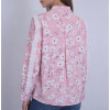 Women's fashionable casual shirt with lace-trimmed sleeves and fresh print.